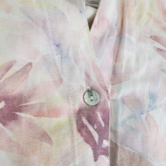 Anthropologie Cloth & Stone Linen Blend Top Womens Sz M Drawstring Bottom - Picture 2 of 7